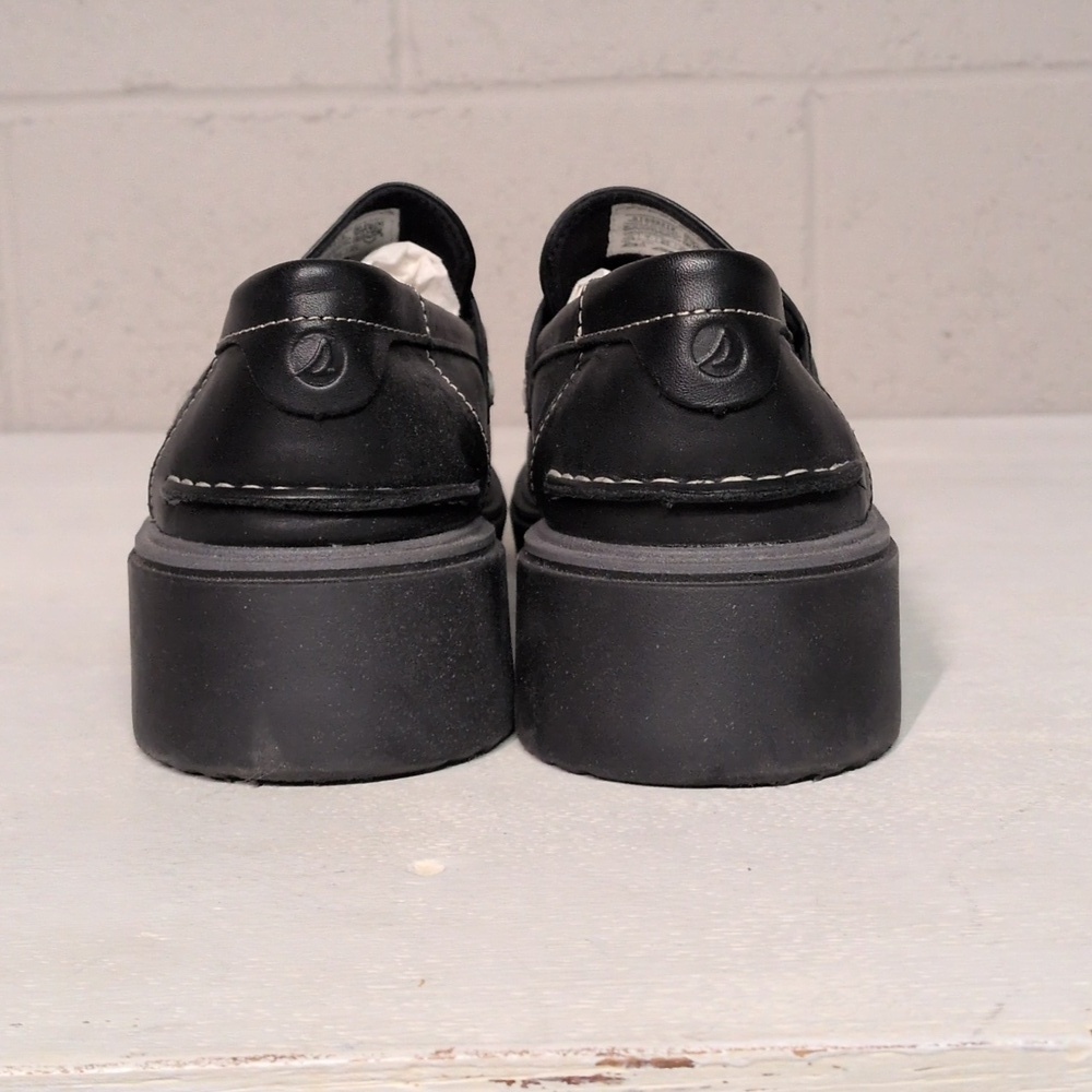 Sperry Bayside Platform Loafers 9.5W Leather Chunky Slip On 90s Minimalist - Picture 2 of 8
